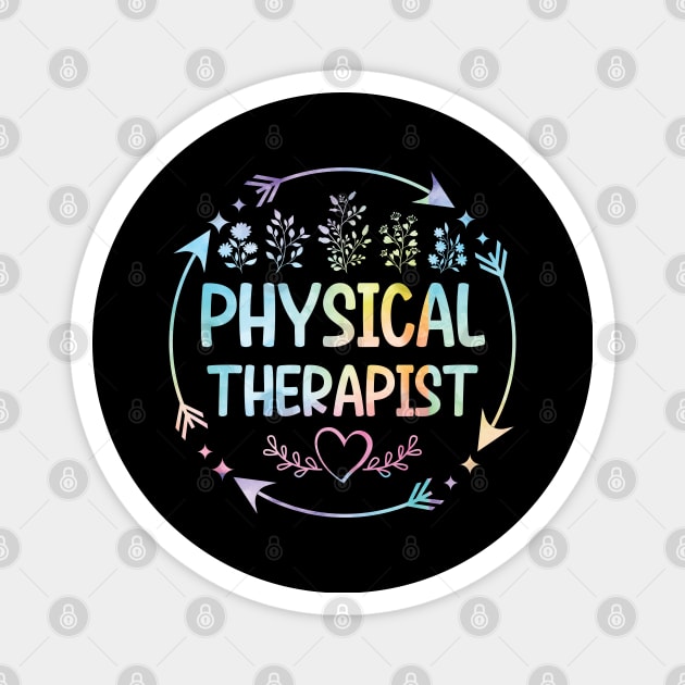 Physical Therapist cute floral watercolor Magnet by ARTBYHM